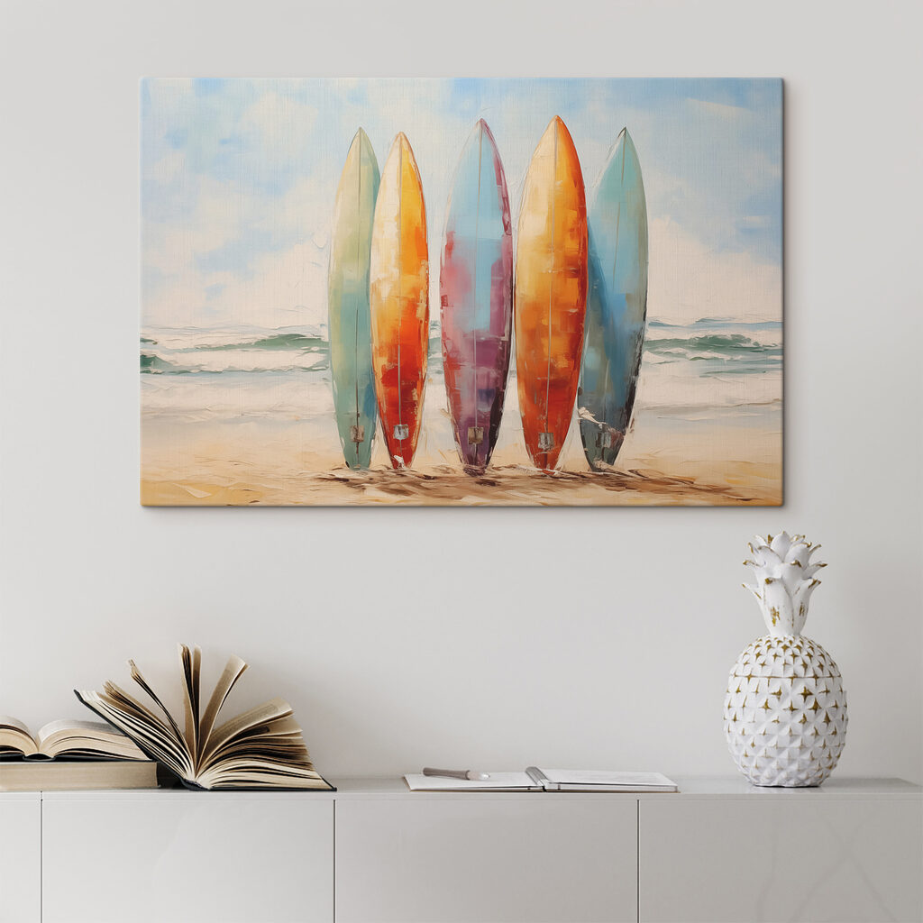 Tablas de surf en un interior