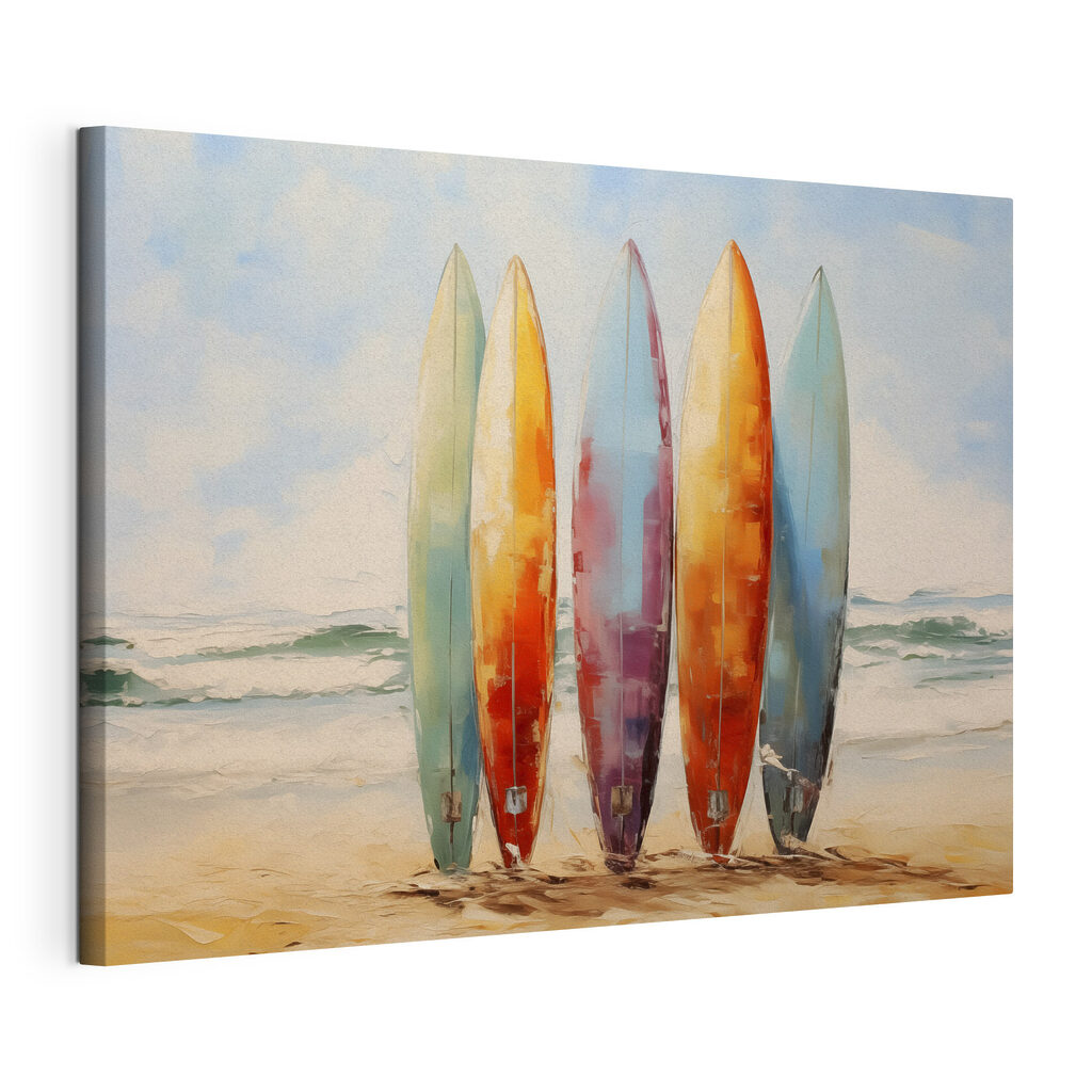 Tablas de surf, lienzo tensado con el borde envolvente