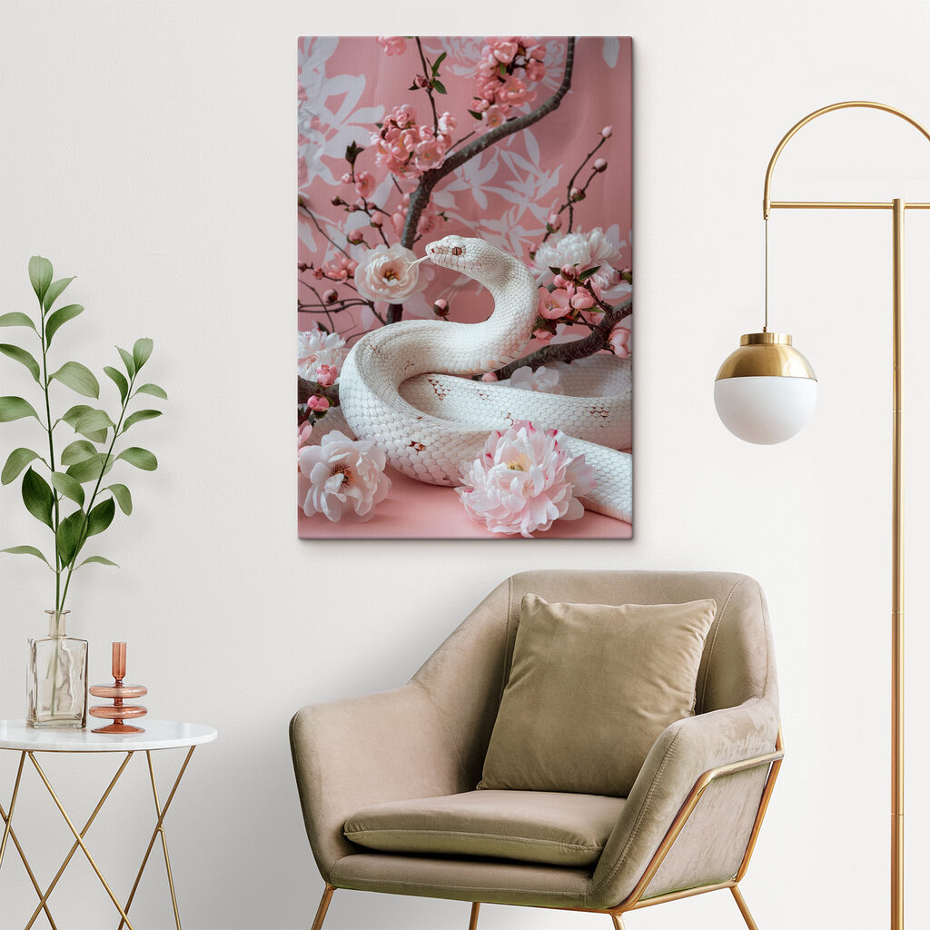 Serpiente entre flores rosas — interior 1