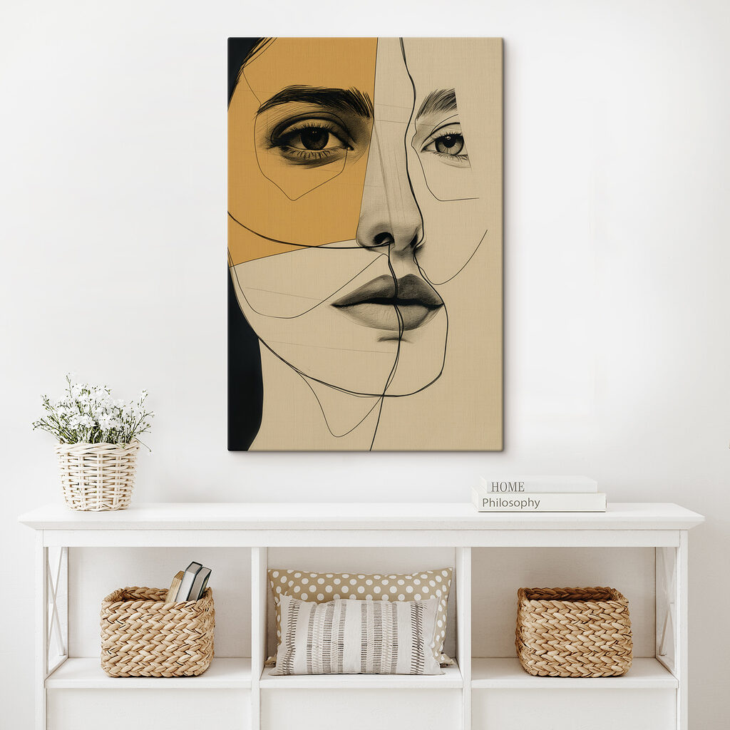 Rostro en campos ocres — interior 1