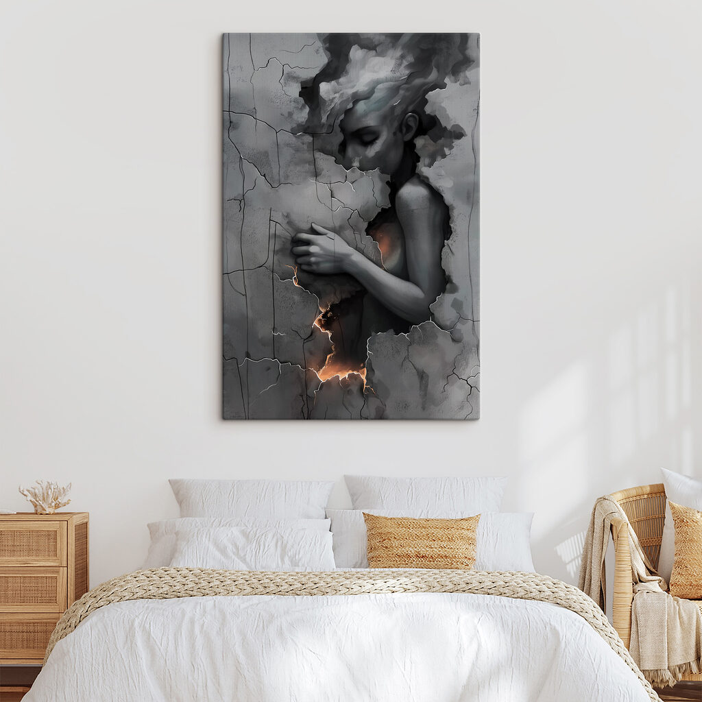 Figura en gris agrietado — interior 2
