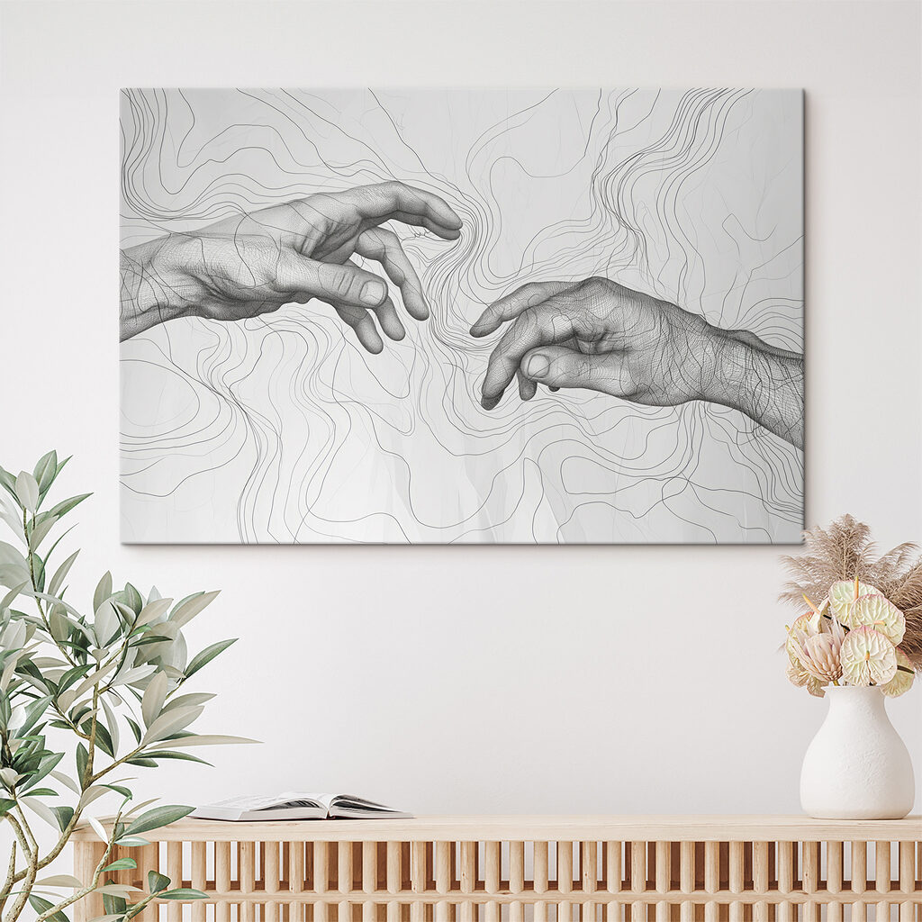 Manos entre curvas — interior 1