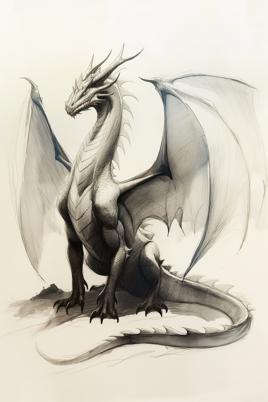 Dragón erguido — diseño completo