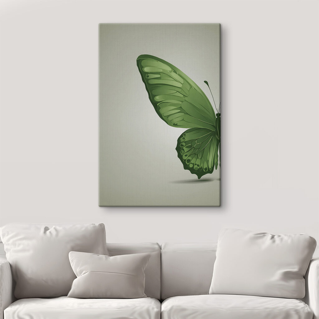 Ala verde sobre gris — interior 2