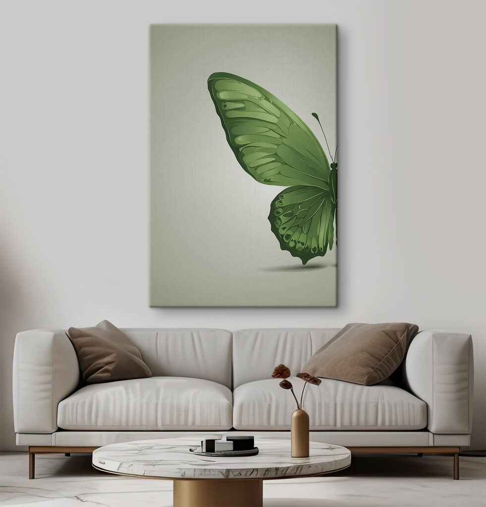 Ala verde sobre gris — interior 3