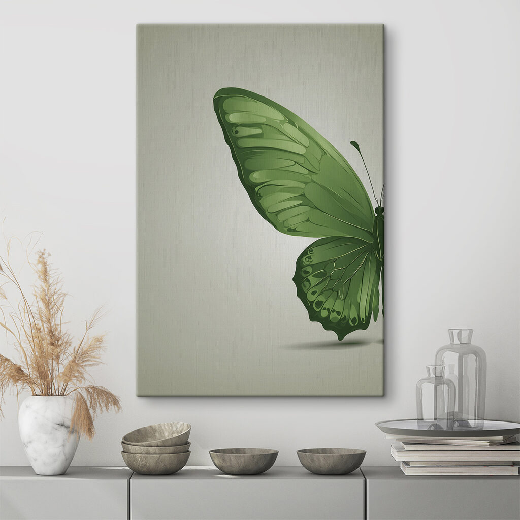 Ala verde sobre gris — interior 1
