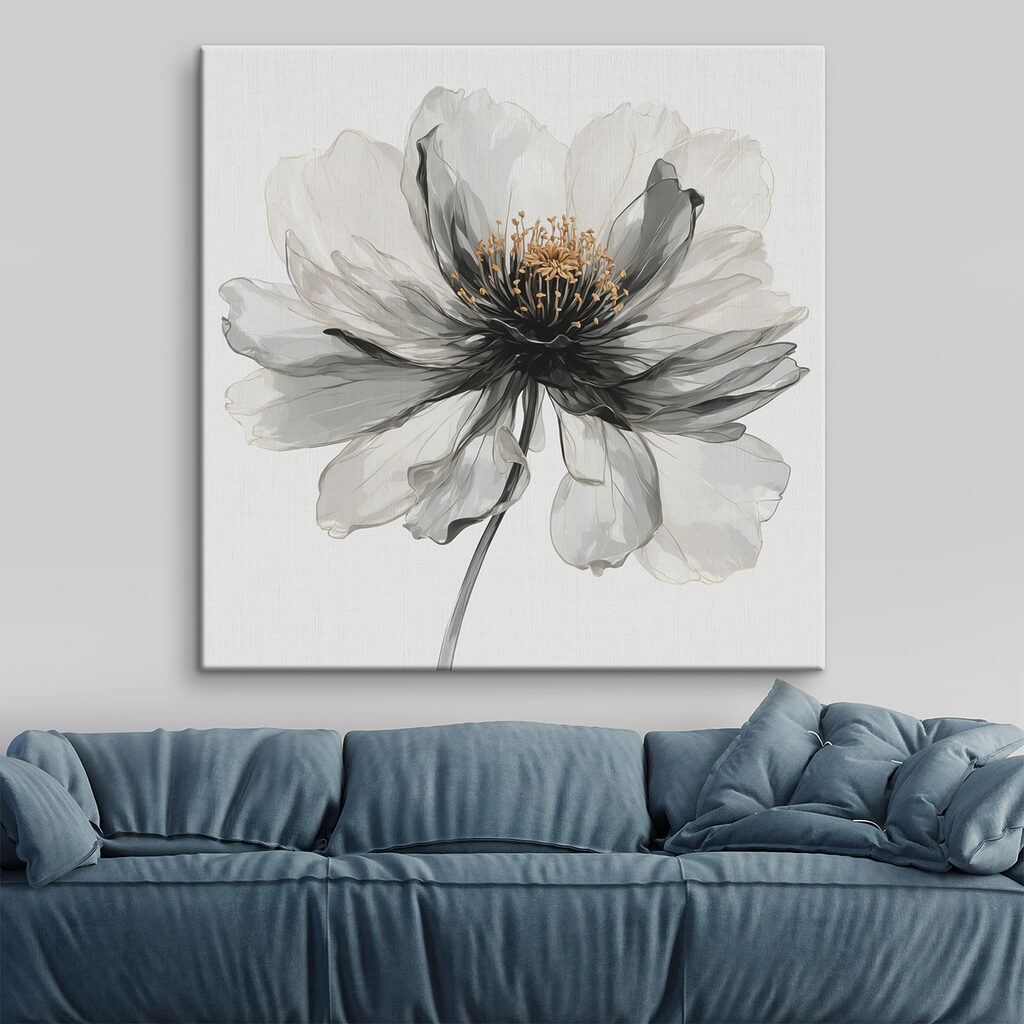 Flor en acuarela gris — interior 2