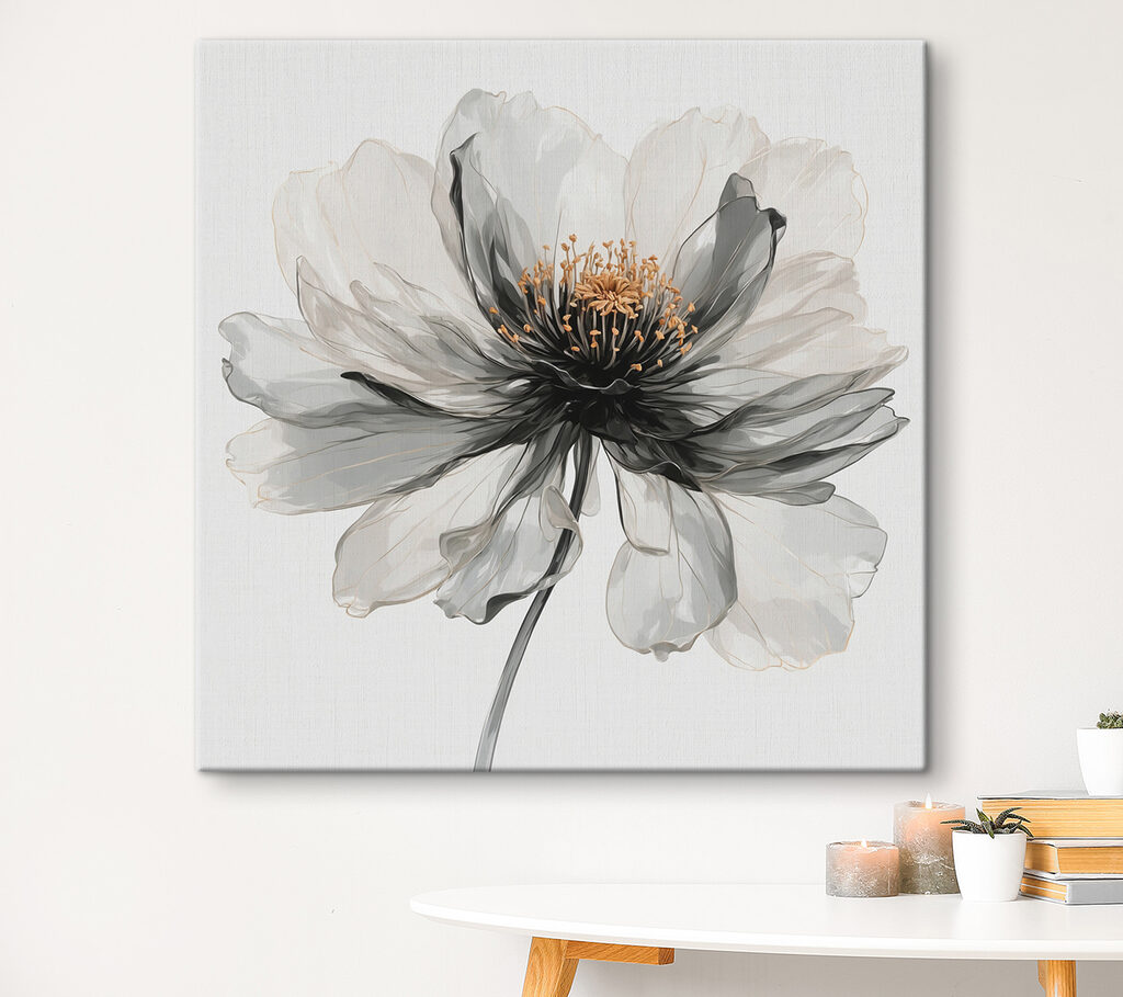 Flor en acuarela gris — interior 3