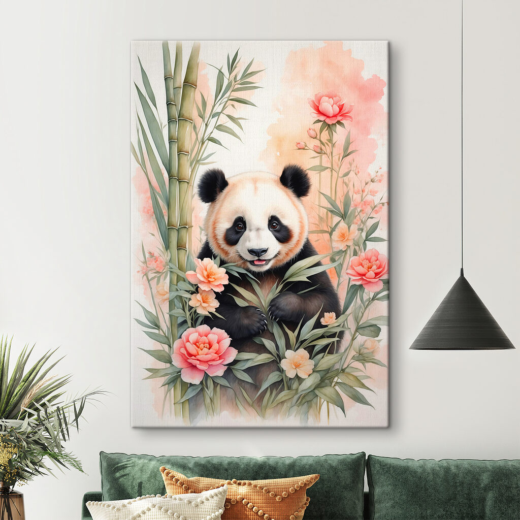 Panda entre flores rosas — interior 2