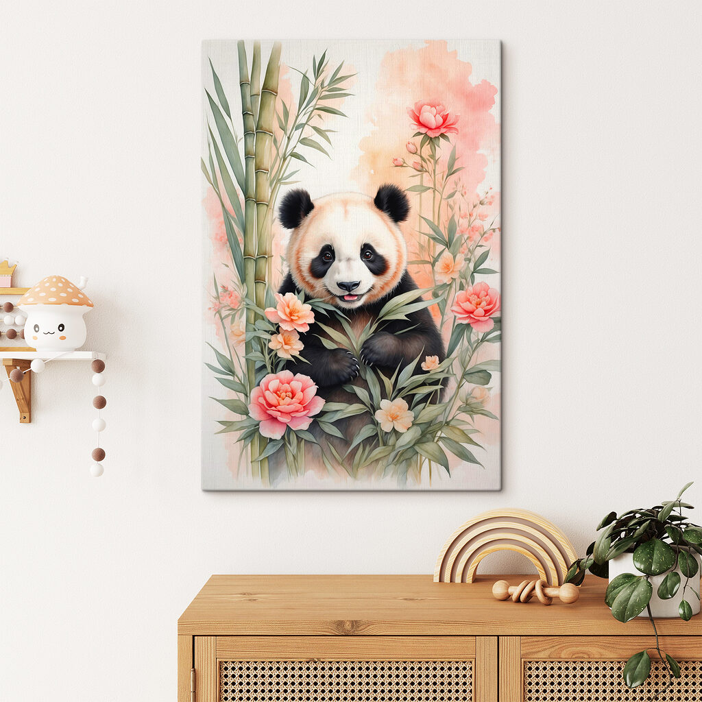Panda entre flores rosas — interior 3