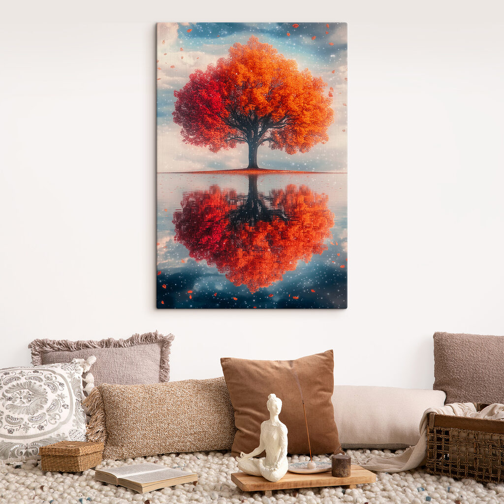 Árbol de otoño reflejado — interior 2
