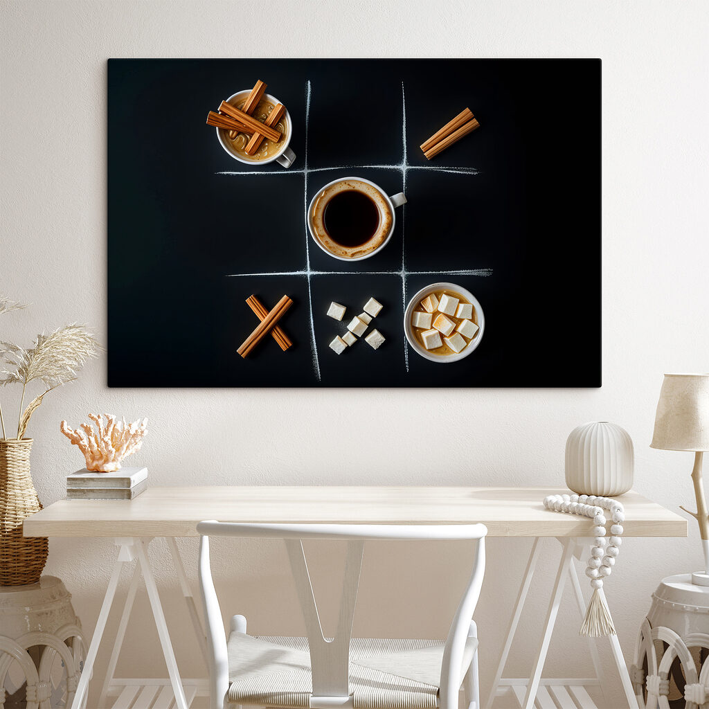 Café con guiño en un interior