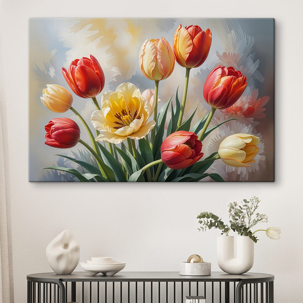 Tulipanes en tonos cálidos — interior 1