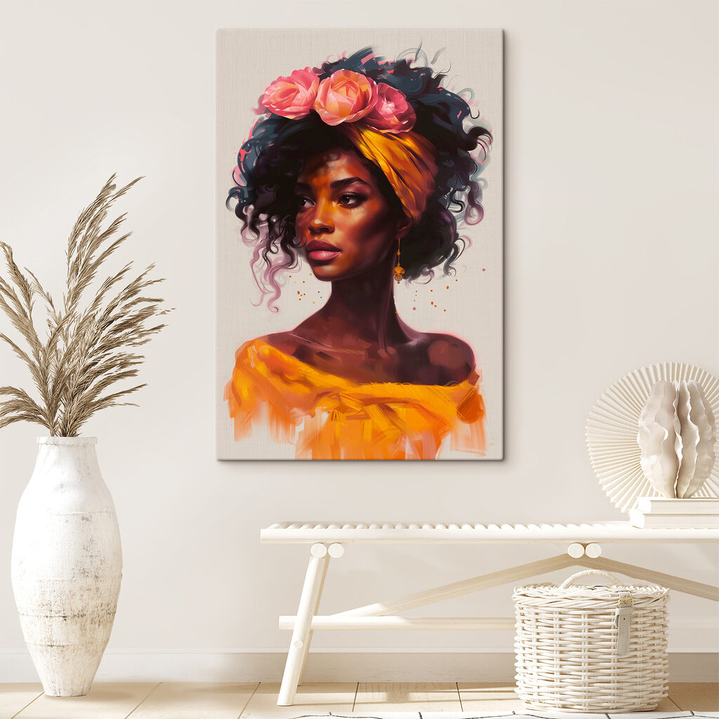 Rosas sobre blusa ocre — interior 2