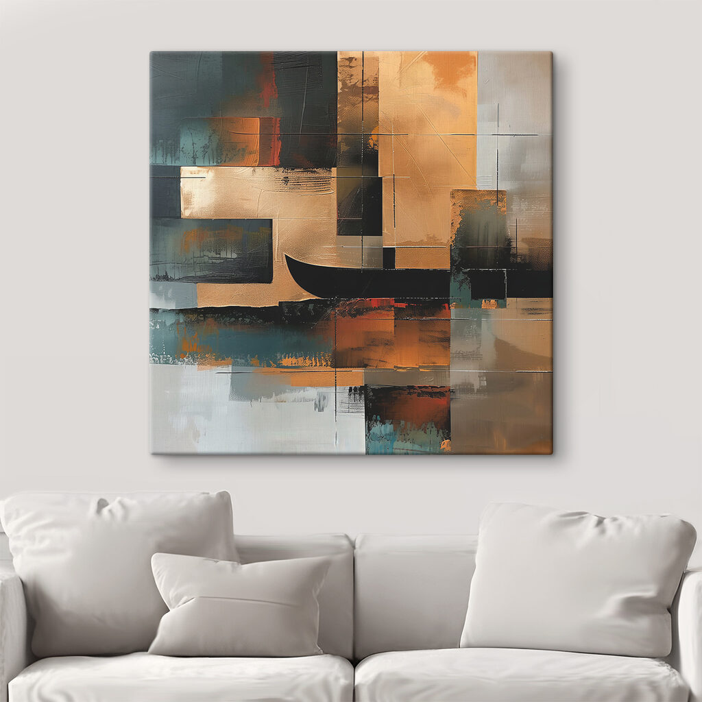 Formas abstractas en dorado — interior 1