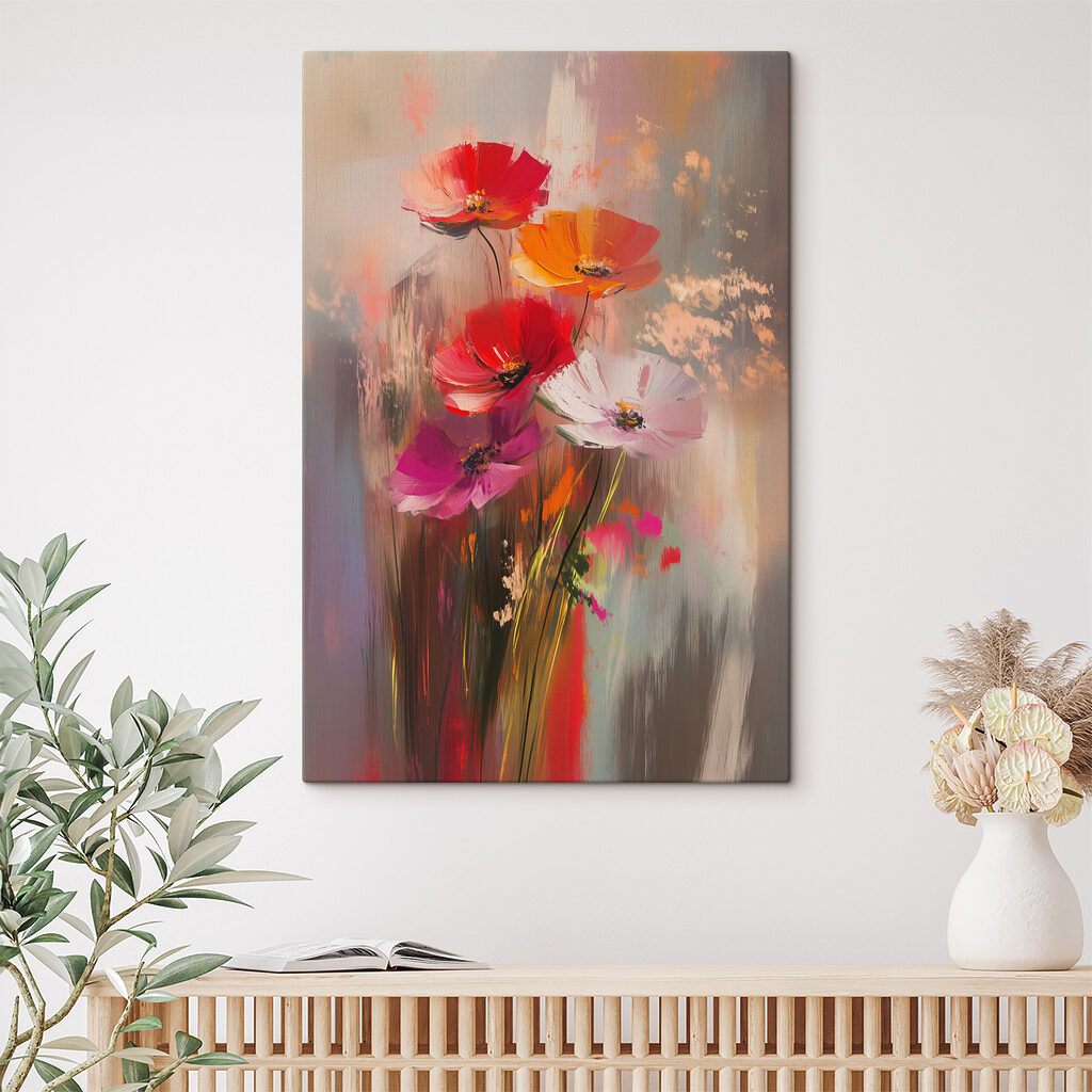Amapolas en trazos cálidos — interior 3