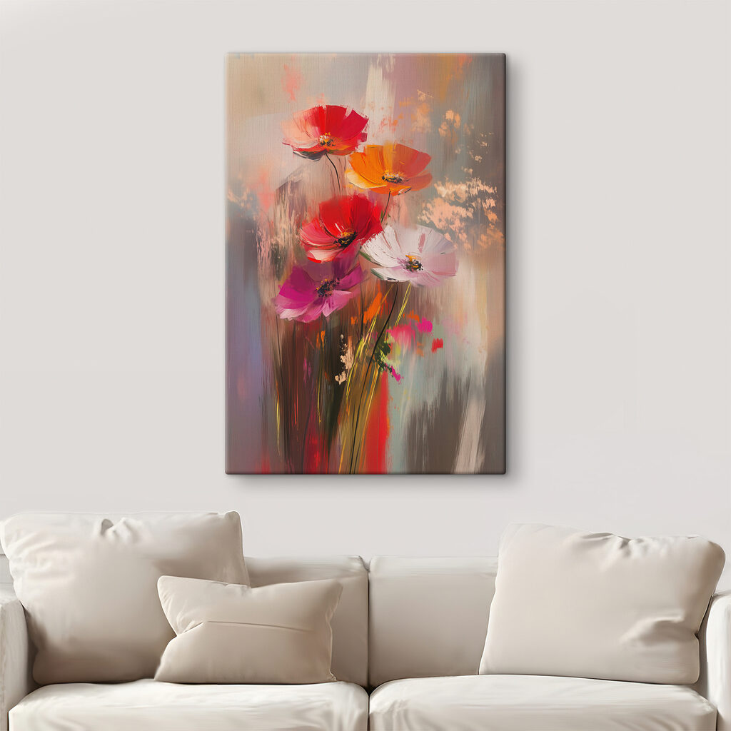 Amapolas en trazos cálidos — interior 4