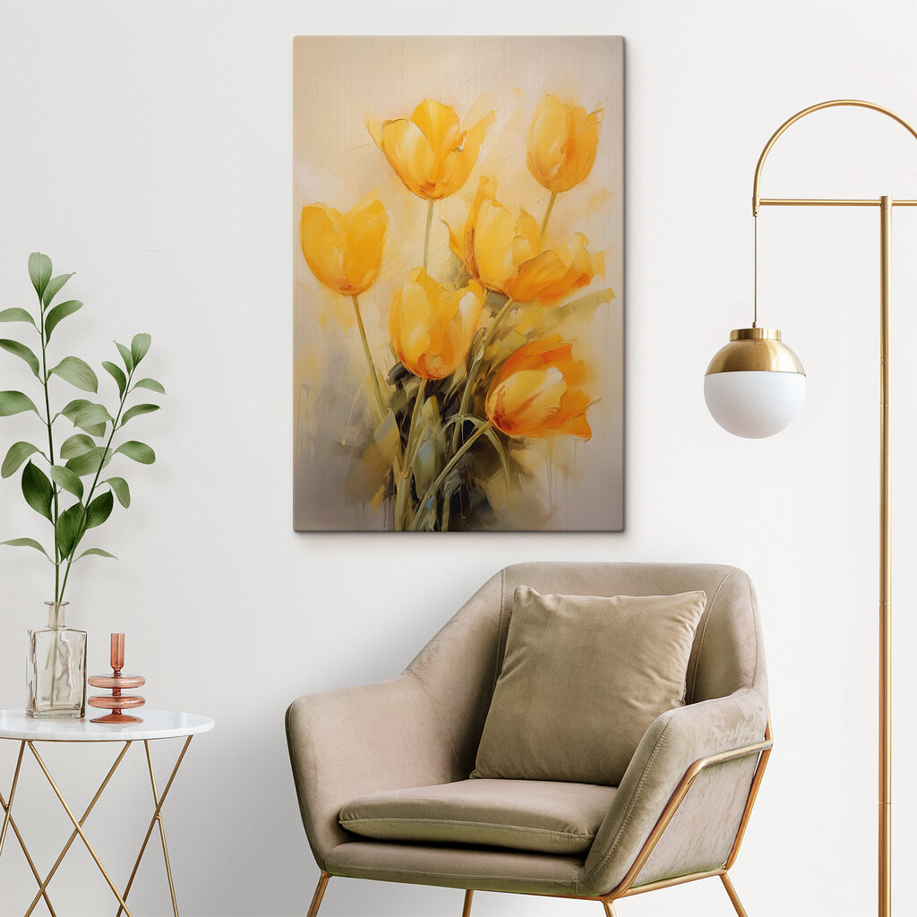 Tulipanes amarillos en acuarela — interior 1