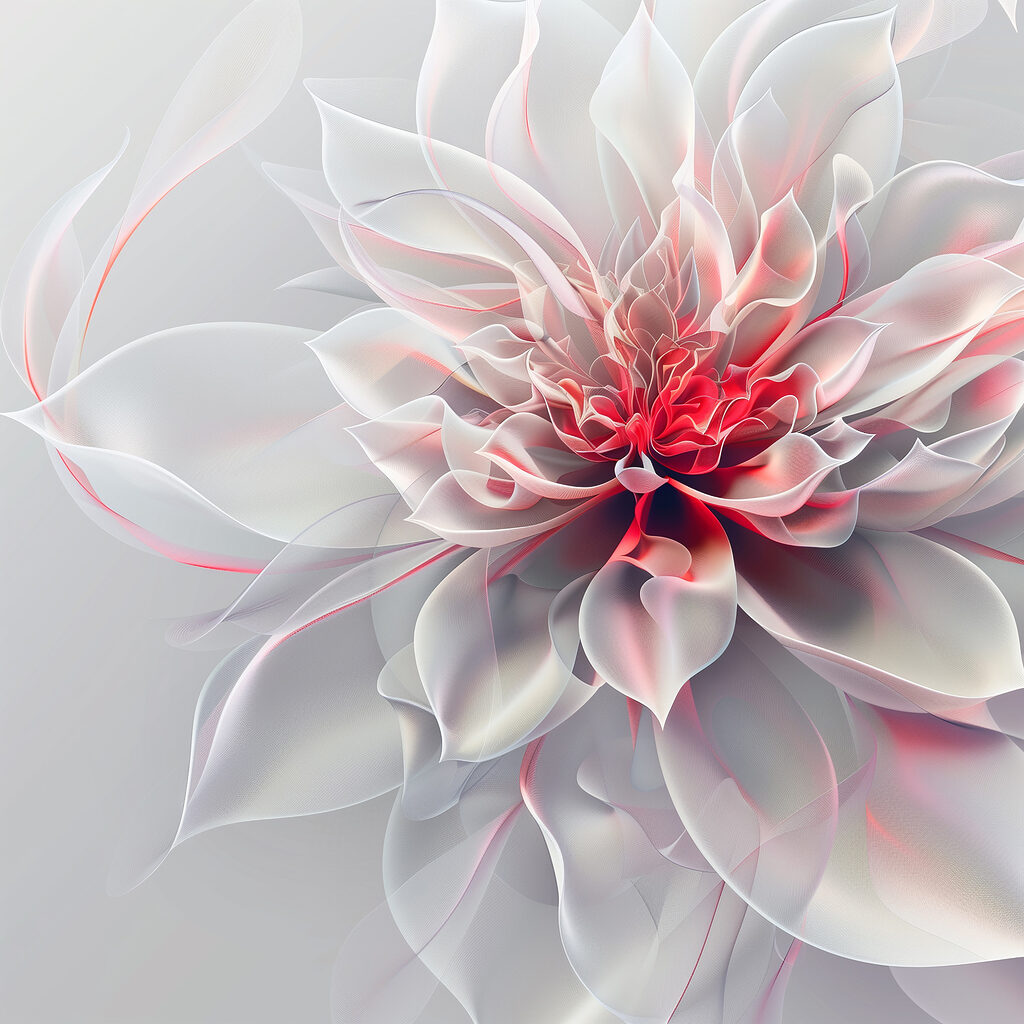 Flor con corazón rojizo — diseño completo