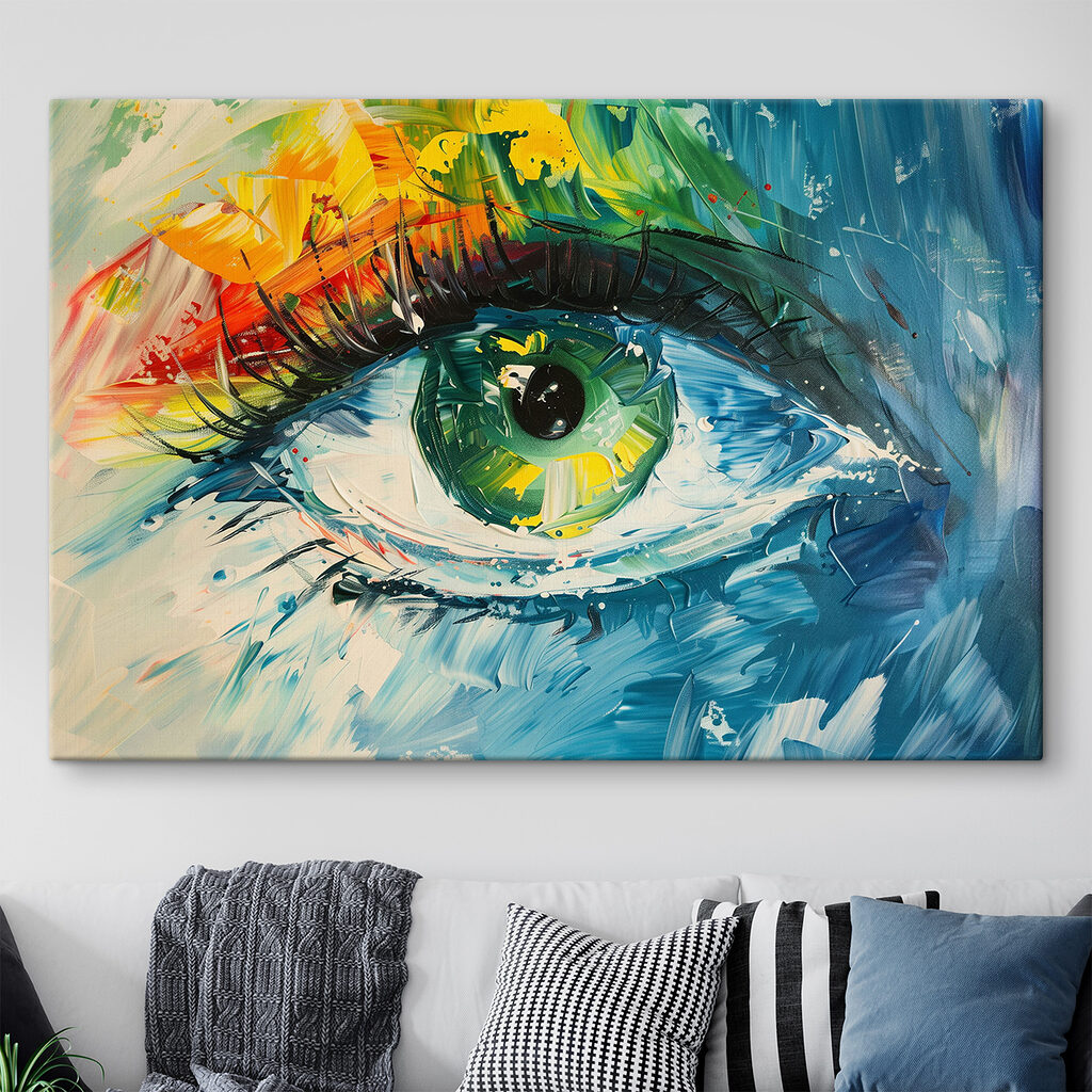 Mirada verde entre pinceladas — interior 2