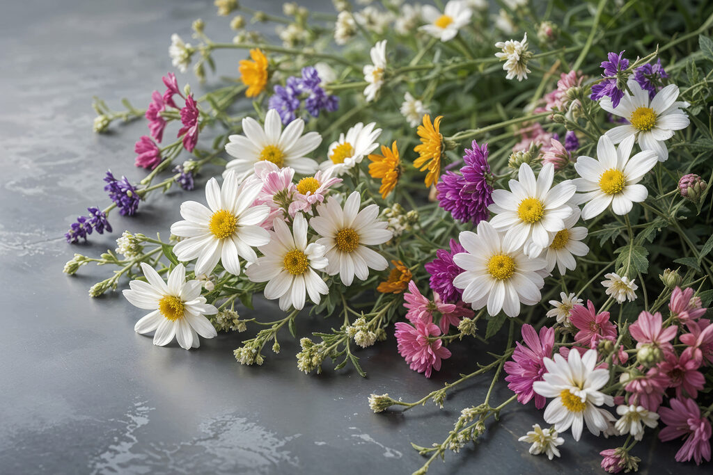 Ramo de flores silvestres — diseño completo