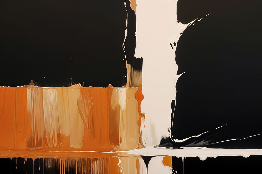 Trazos ocres sobre negro — diseño completo