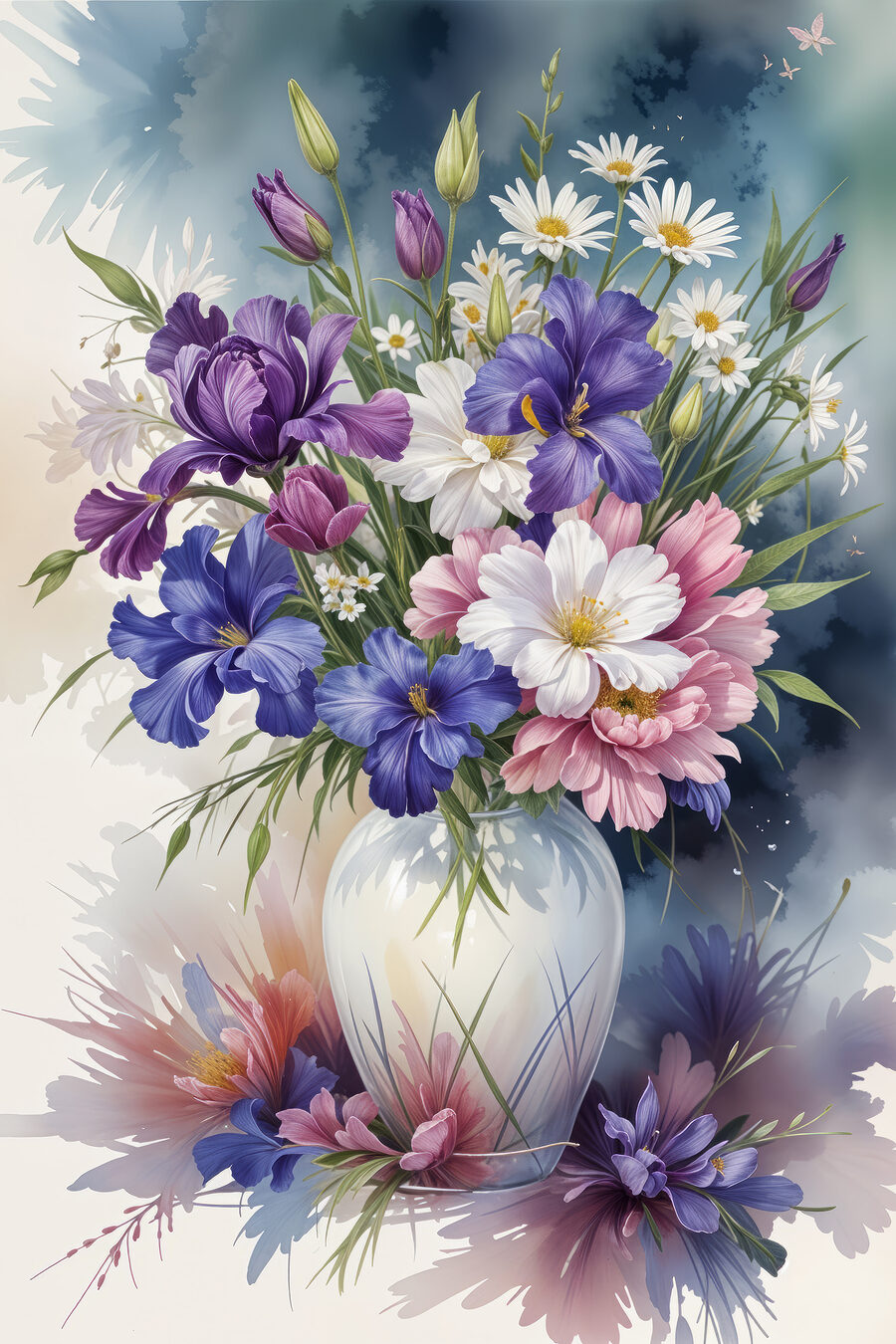 Ramo violeta luminoso — diseño completo