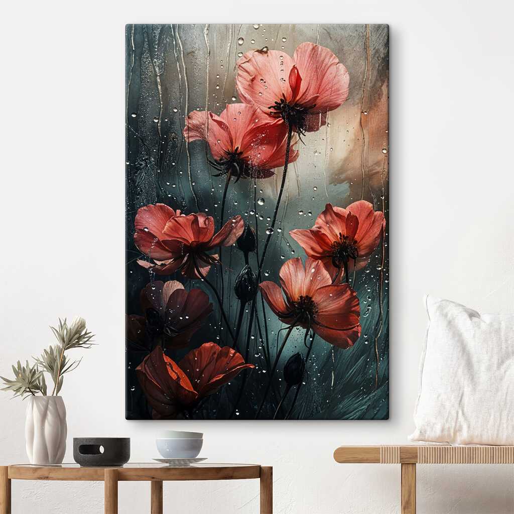 Flores rojas y lluvia — interior 1