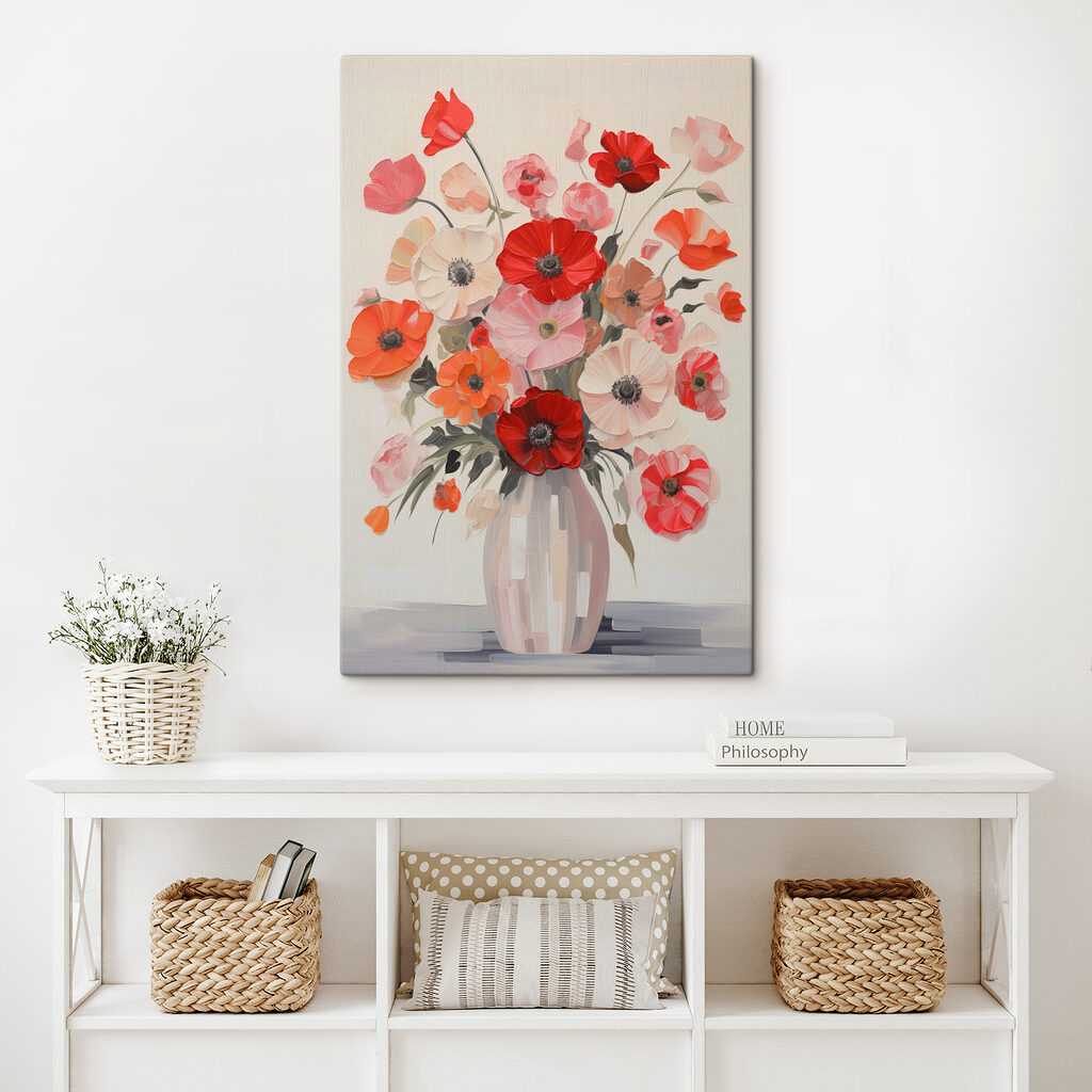 Amapolas en jarrón rayado — interior 2