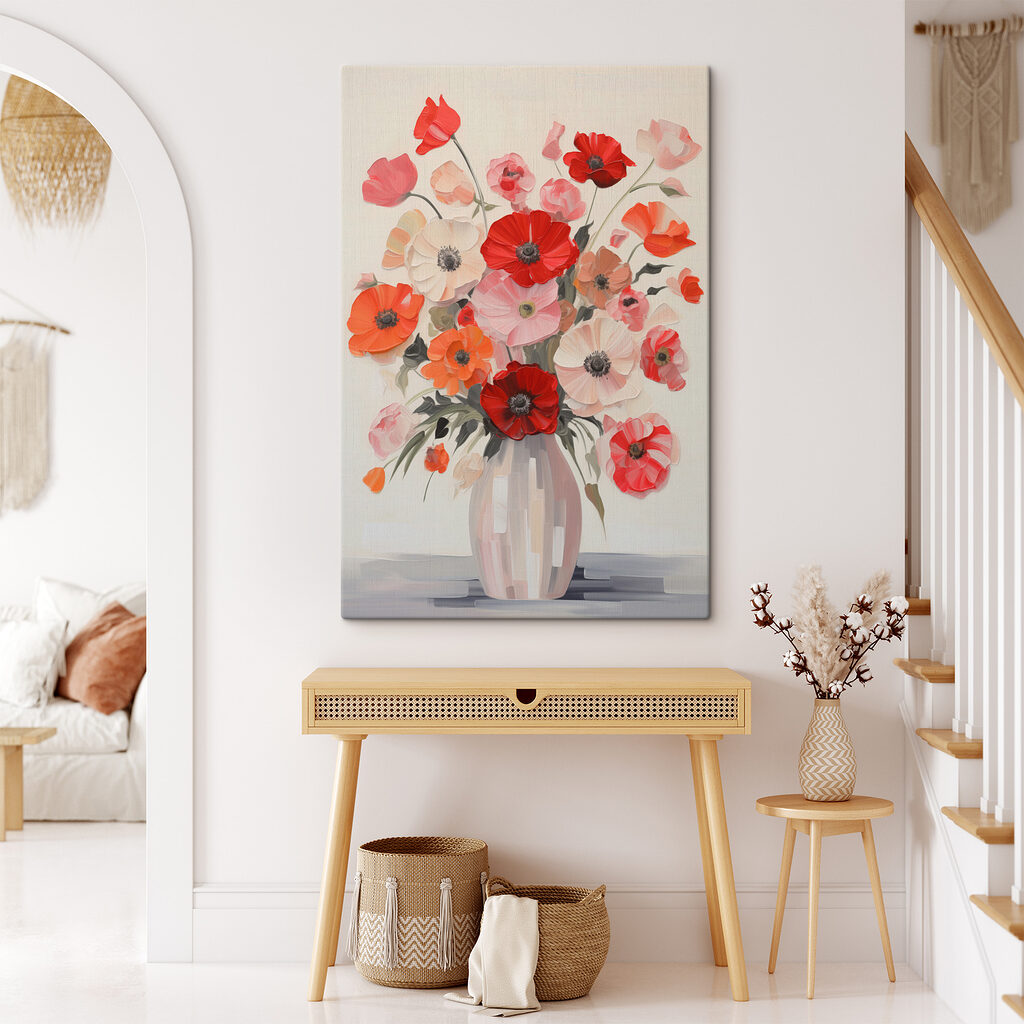 Amapolas en jarrón rayado — interior 3