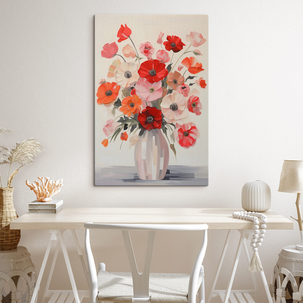 Amapolas en jarrón rayado — interior 4