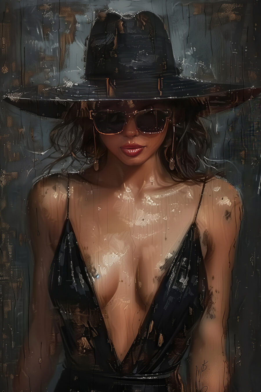 Sombrero oscuro, ojos ocultos — diseño completo