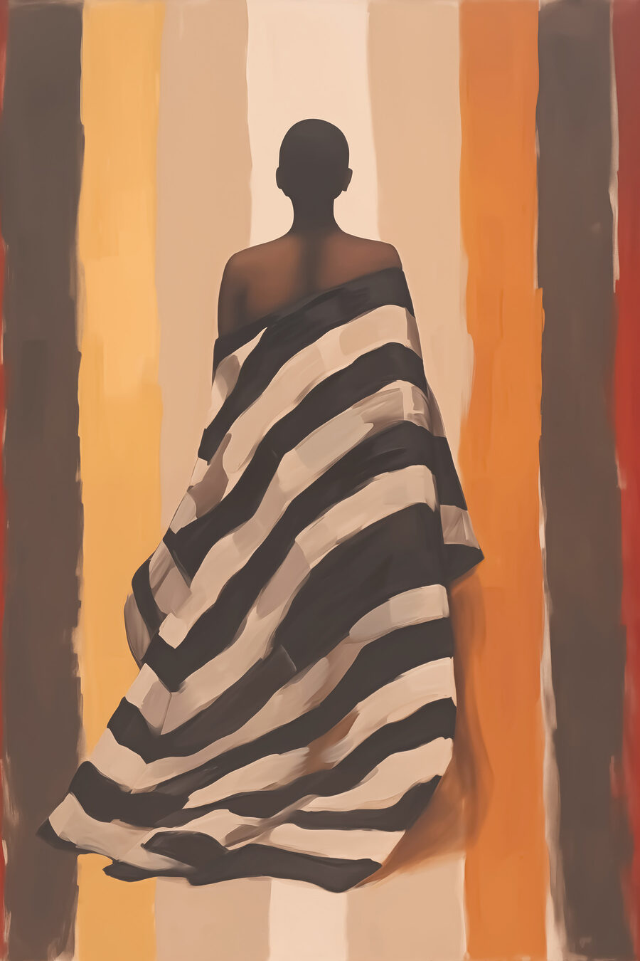 Vestido de rayas anchas — diseño completo