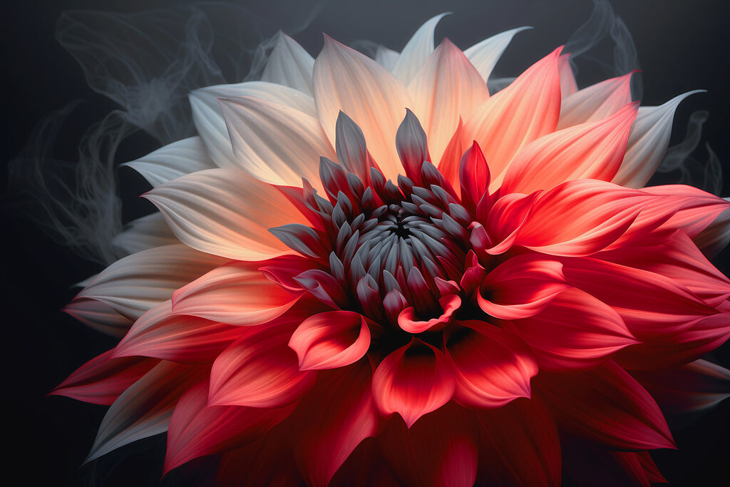 Dalia de dos colores — diseño completo