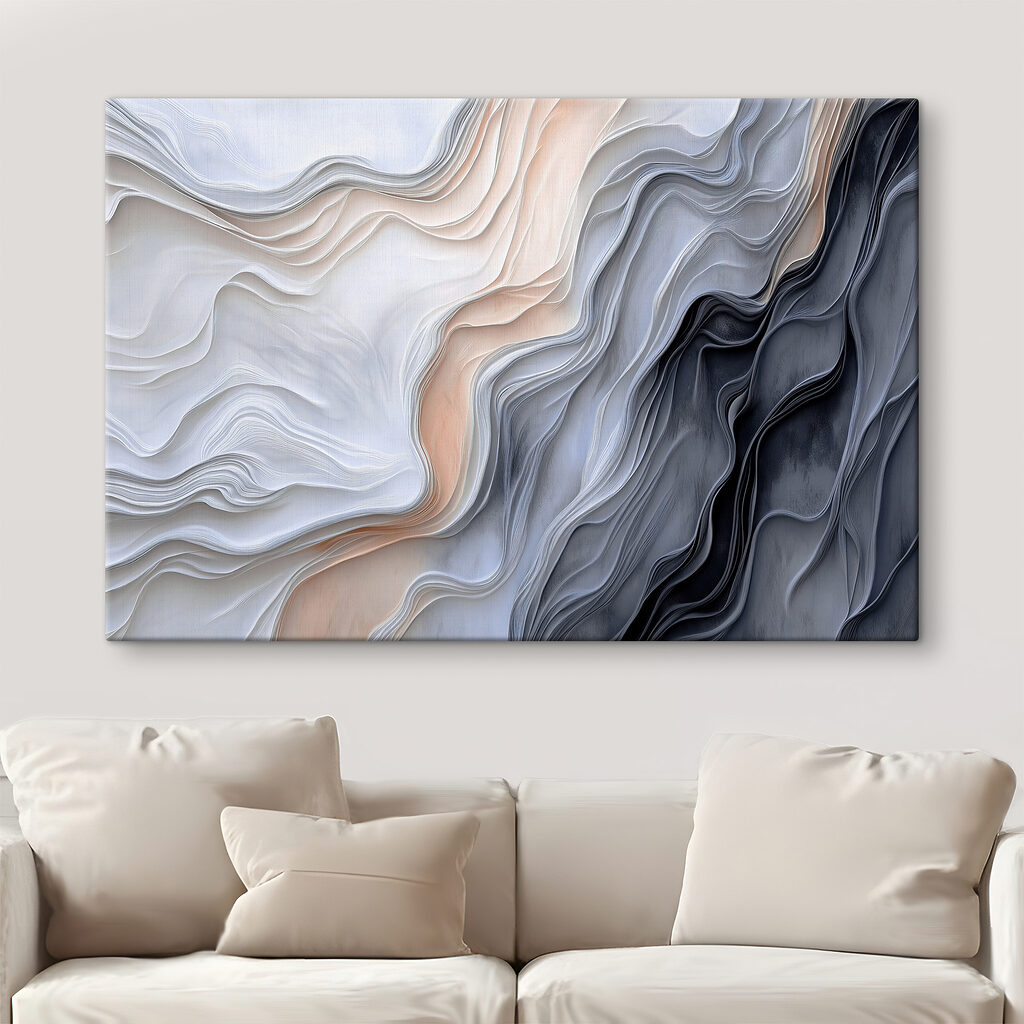 Ondas en azul noche en un interior