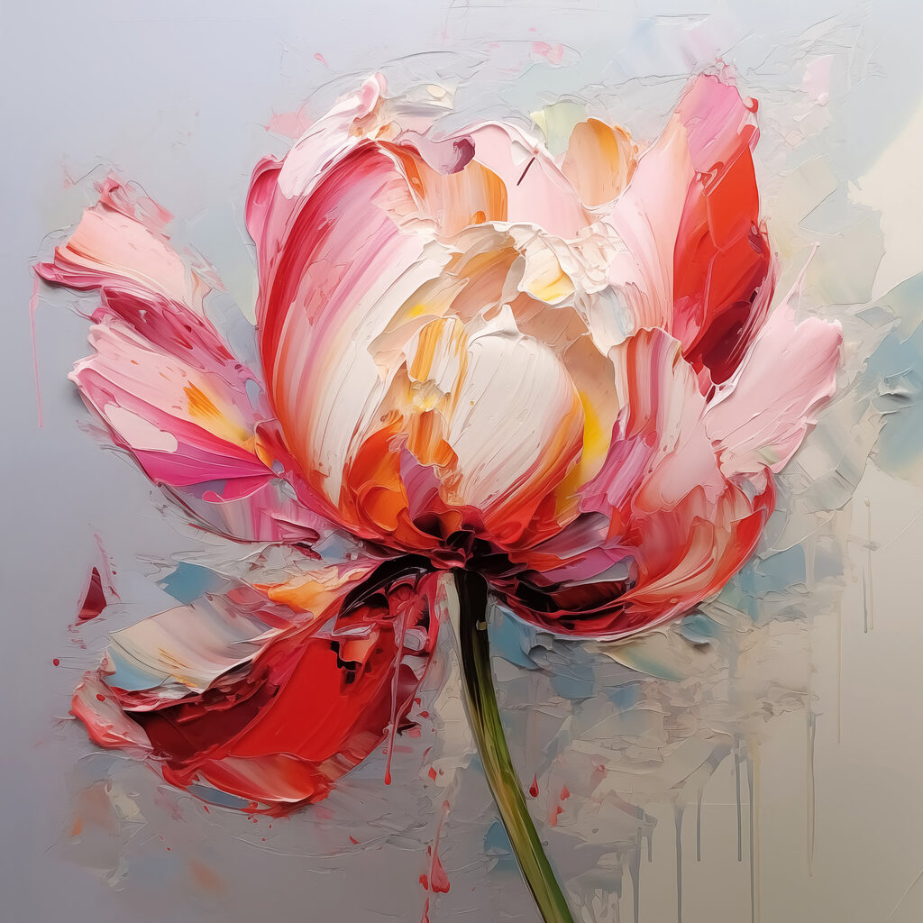 Tulipán en trazos rosas — diseño completo