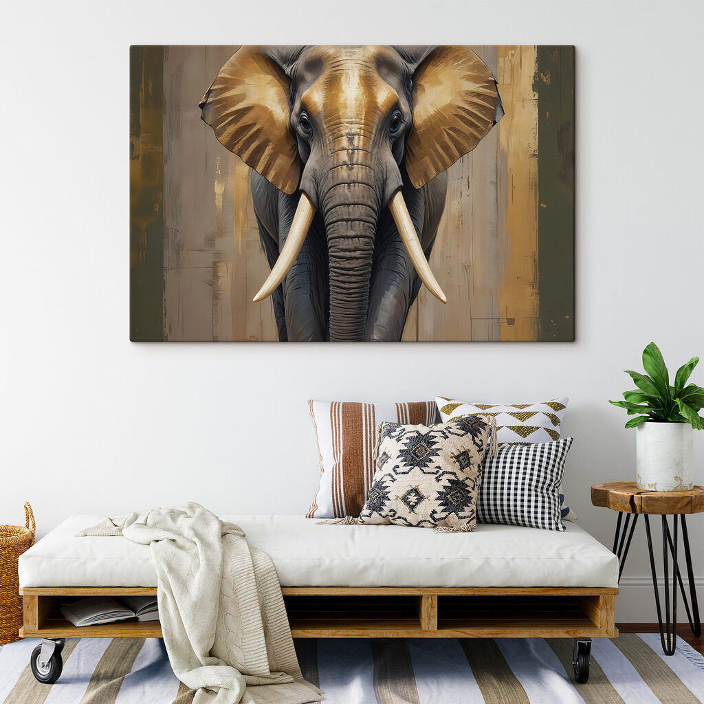 Elefante entre luces doradas — interior 2