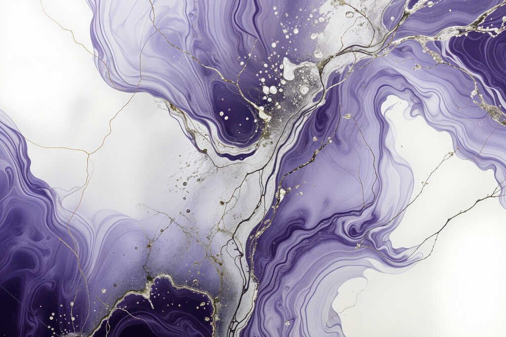 Vetas moradas sobre blanco — diseño completo