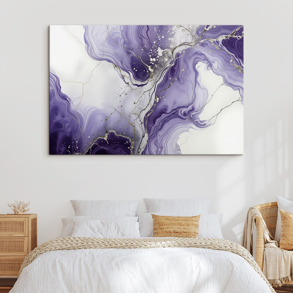 Vetas moradas sobre blanco — interior 1
