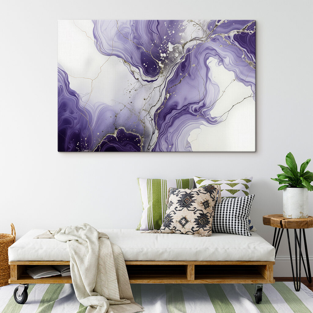 Vetas moradas sobre blanco — interior 2