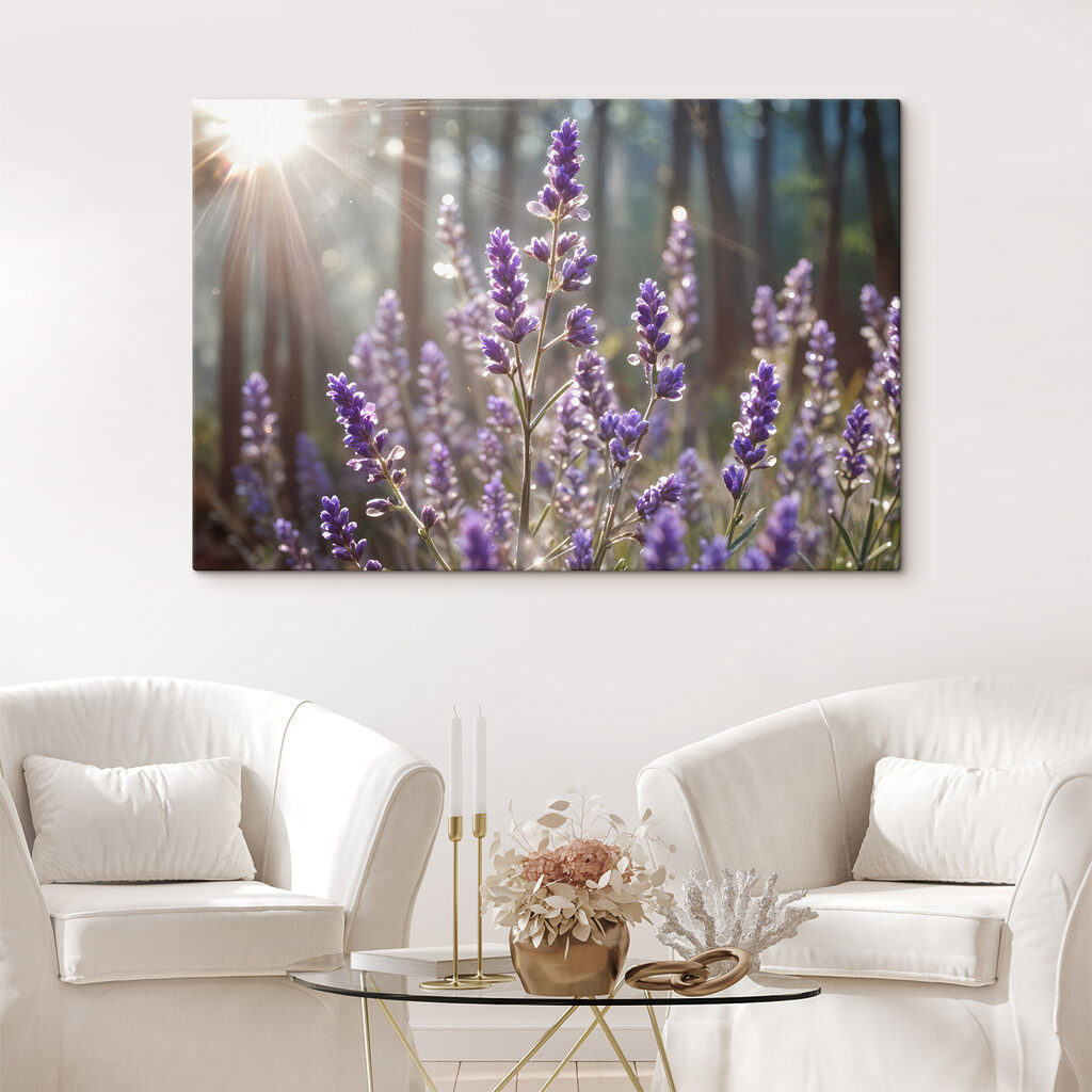 Lavanda bajo el sol en un interior