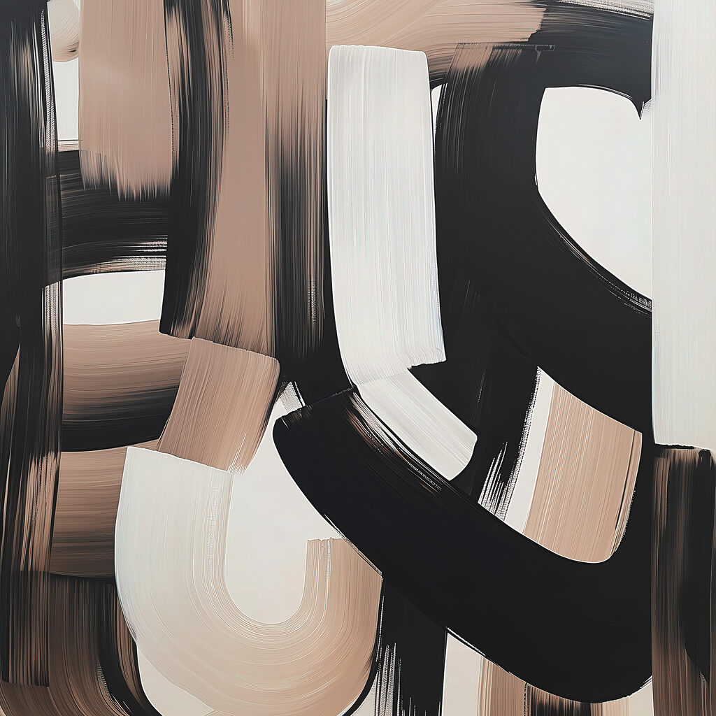 Trazos anchos en negro — diseño completo
