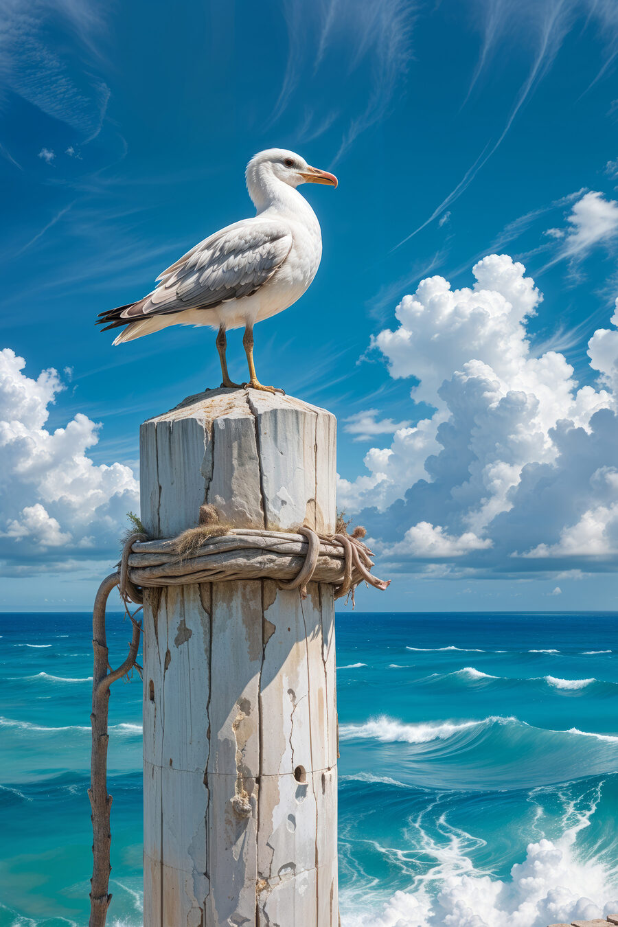 Gaviota en un poste — diseño completo