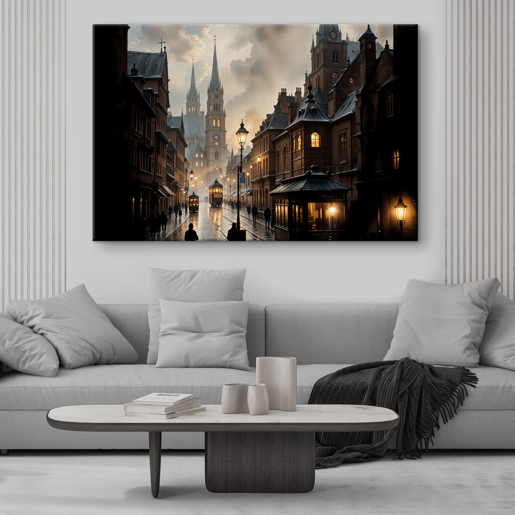 Calle antigua con farolas — interior 1