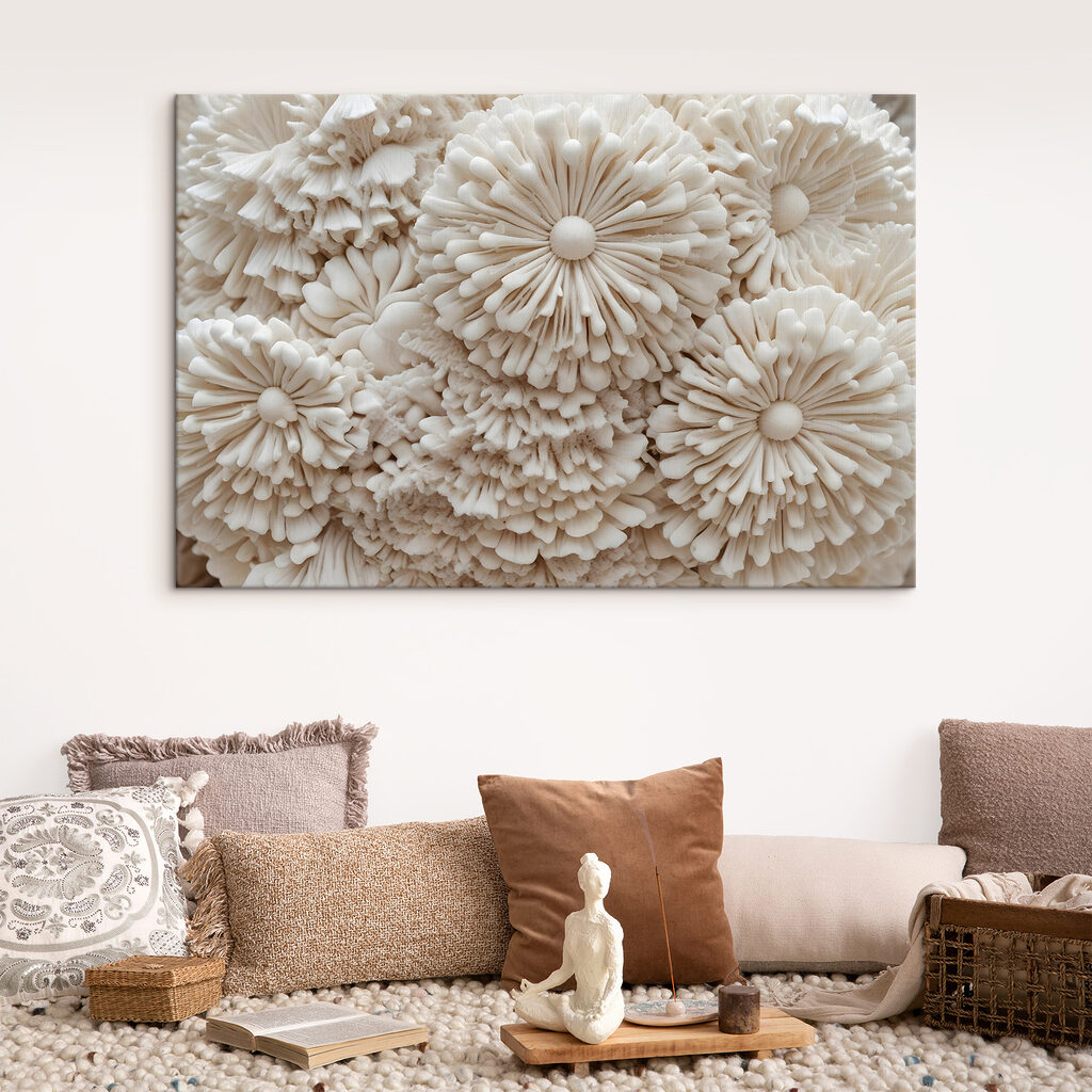 Flores blancas como rosetas — interior 1