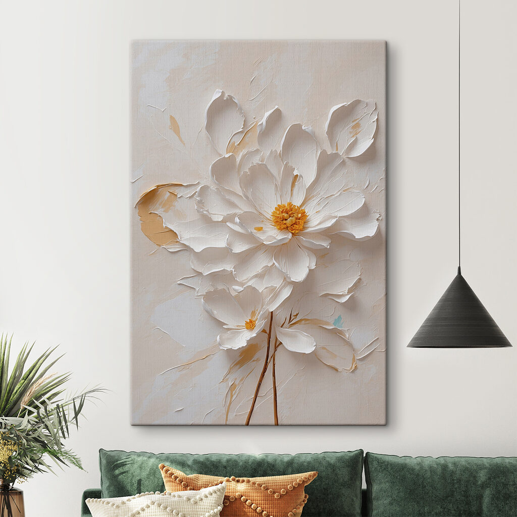 Flores en tallos dorados — interior 2