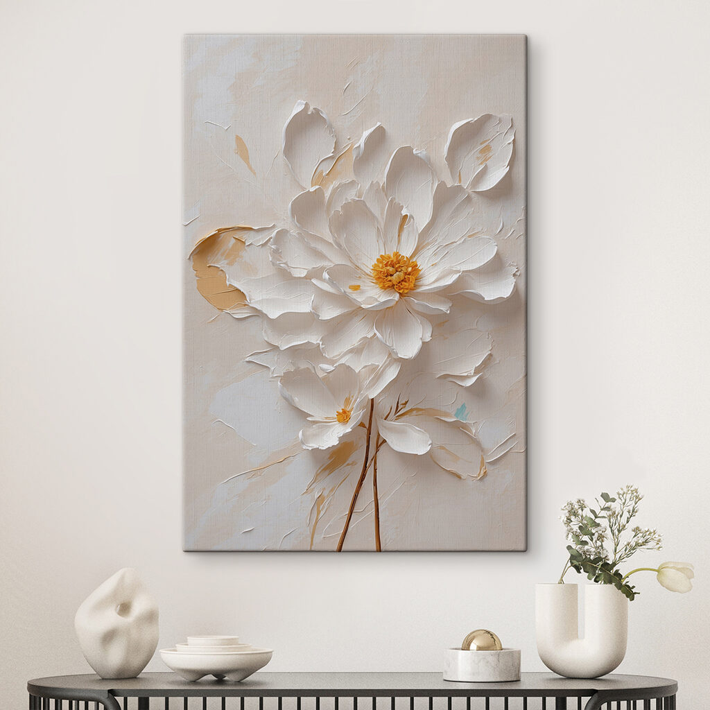 Flores en tallos dorados — interior 1