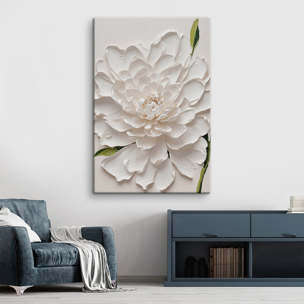 Flor blanca, tallo verde — interior 2