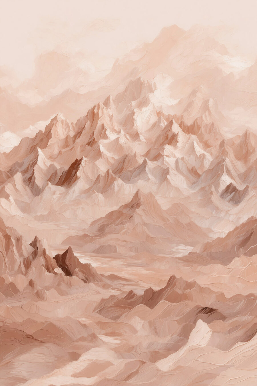 Cumbres rosas en niebla — diseño completo