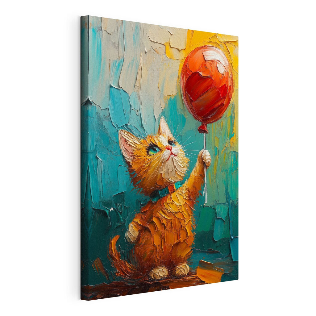 Gatito con globo rojo — vista del producto